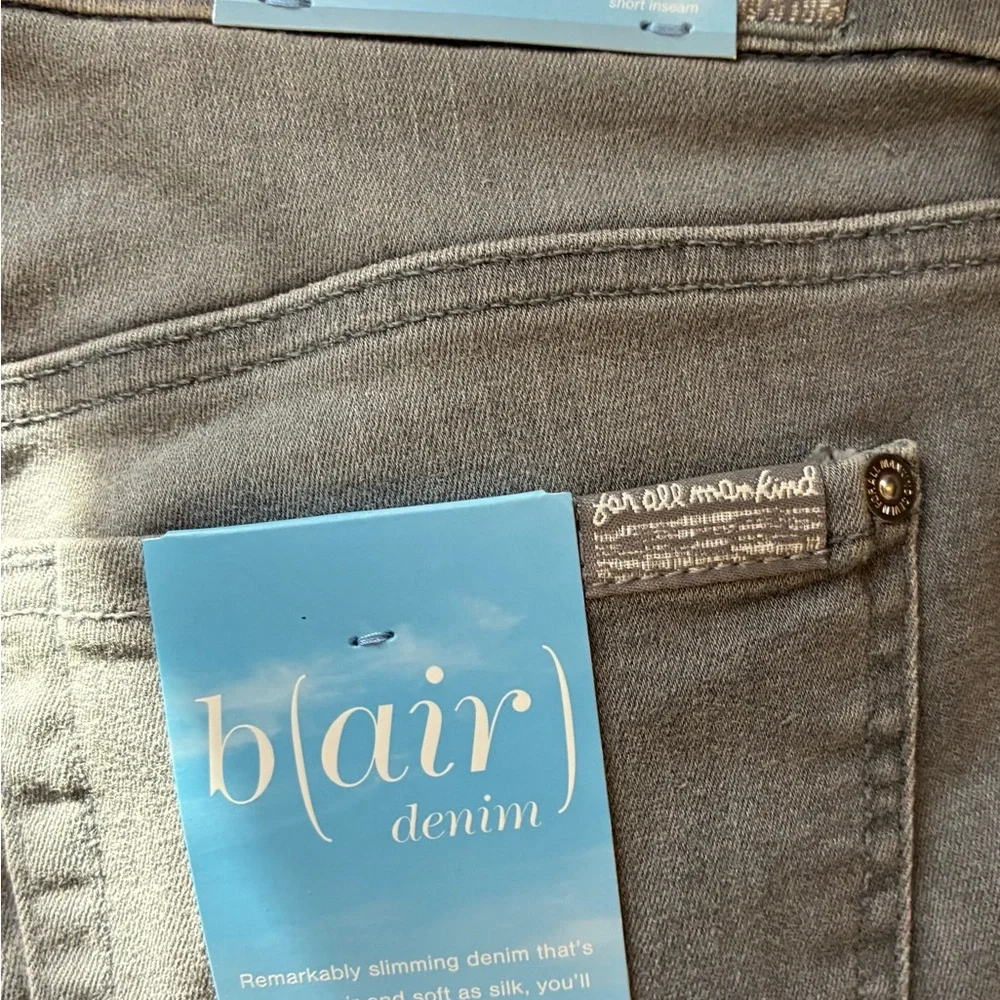 NWT 7 For All Mankind 7FAMK b (air) The Ankle Skinny Jeans Stretch Light Gray 28 - Picture 8 of 11